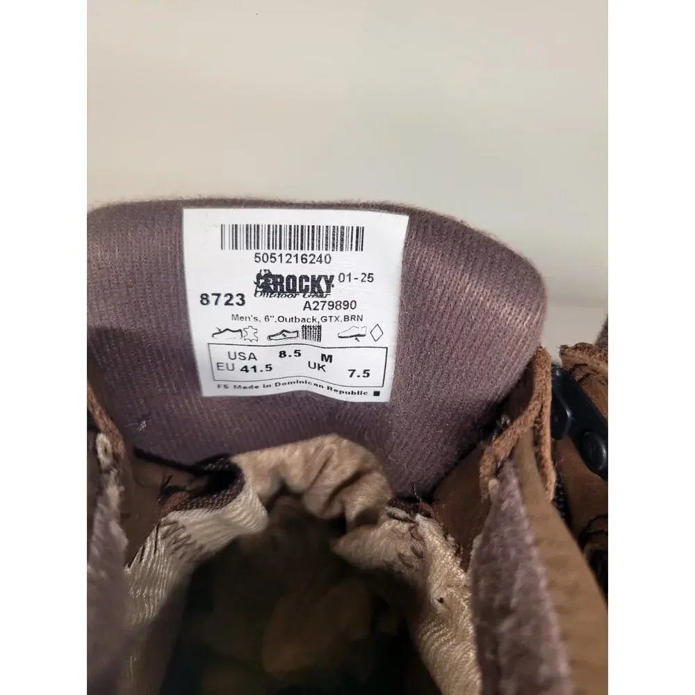 Rocky Outback GORE-TEX® Waterproof Hiker Boot Size 8.5| Durable Comfort Outdoors
